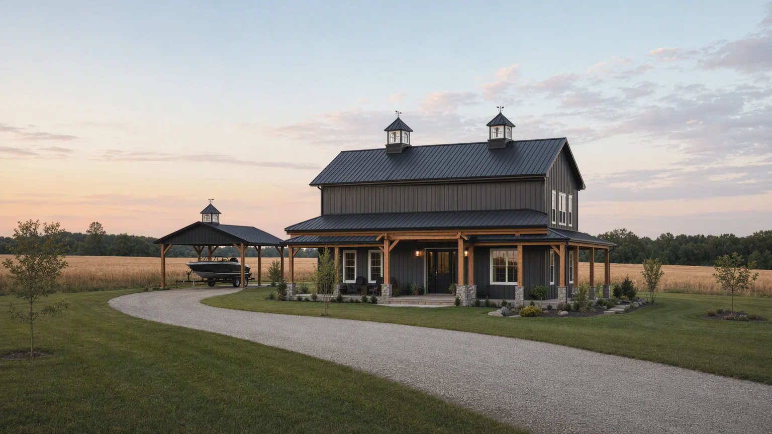 Custom finish Signature cupola planning reference for a barndominium
