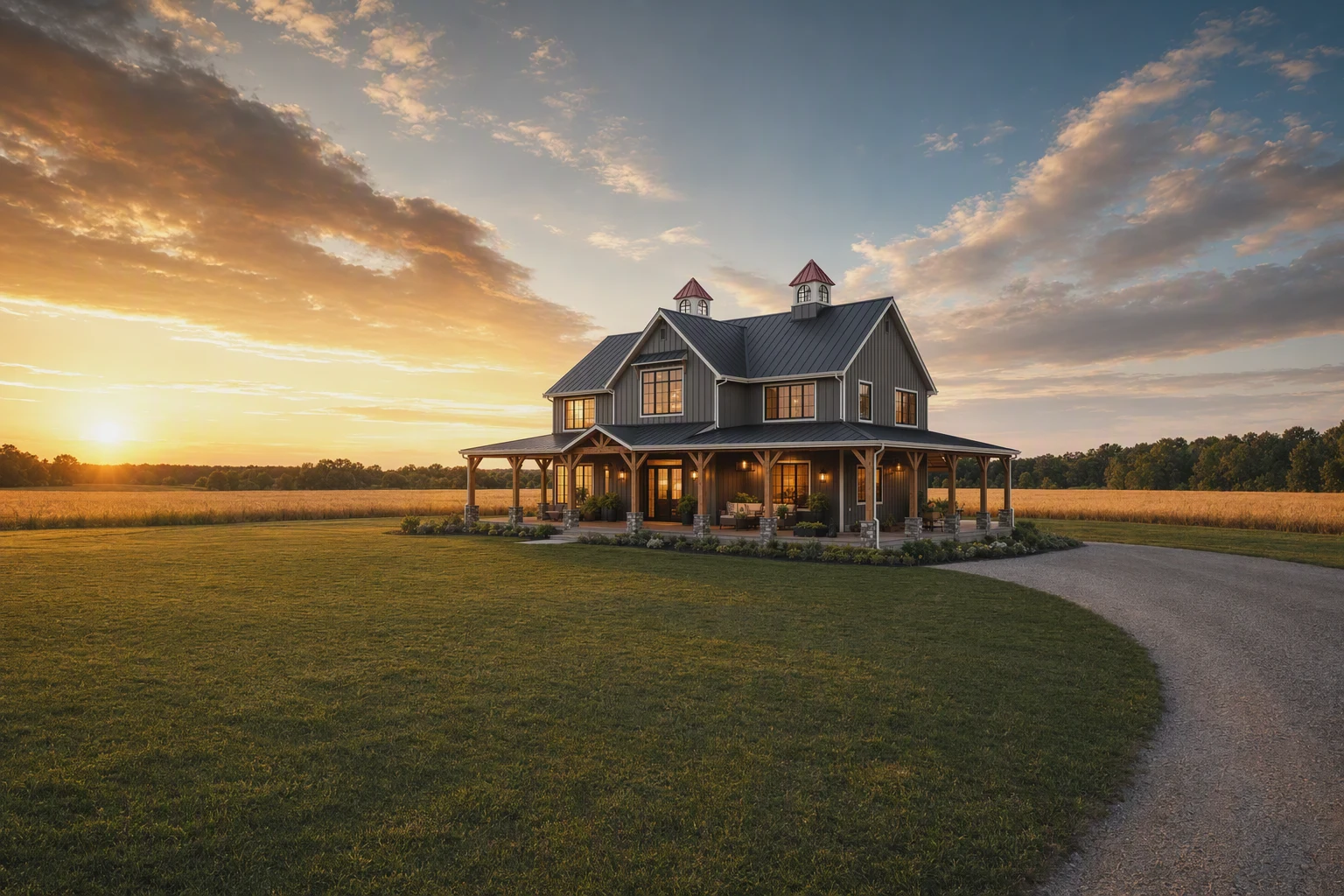 Large barn and arena cupola roofline inspiration